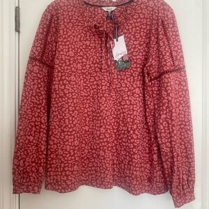 Joules Red Patterned Women's Top
